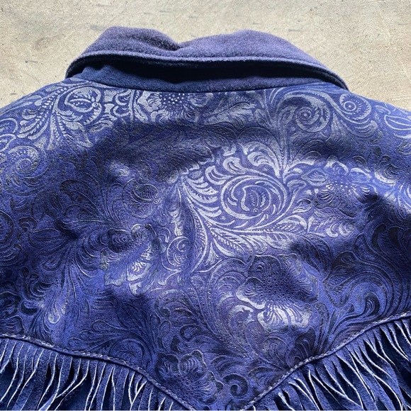 Vintage Phoenix USA Frontier Western Collection Fringe Suede Jacket Paisley - Picture 3 of 9